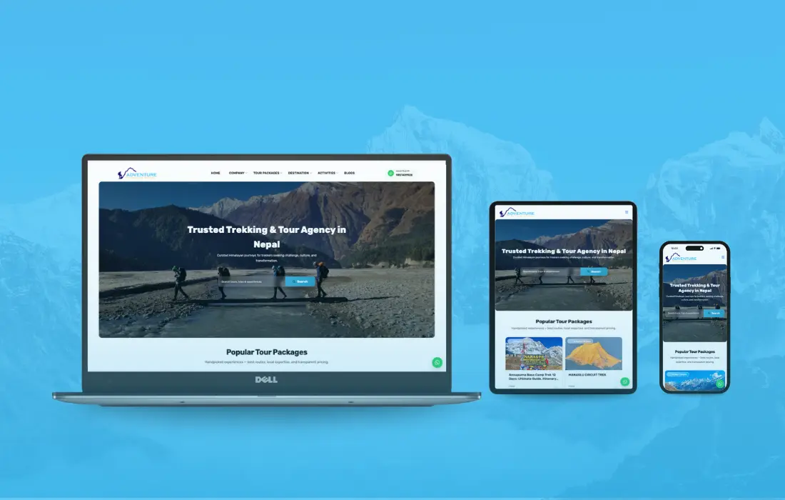 Adventure Himalaya Nepal — project interface